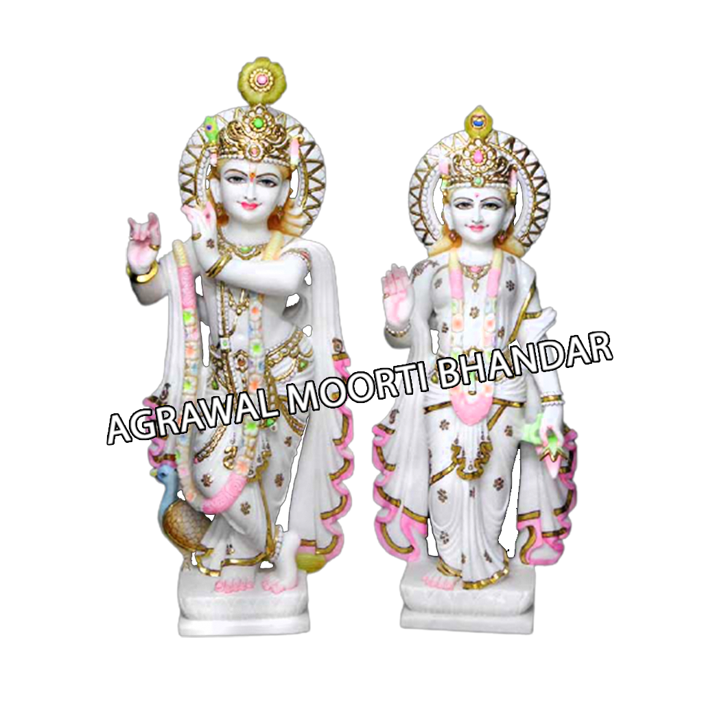 Marble Lord Radha Krishna Statue - Colourful Marble Radha Krishna ...