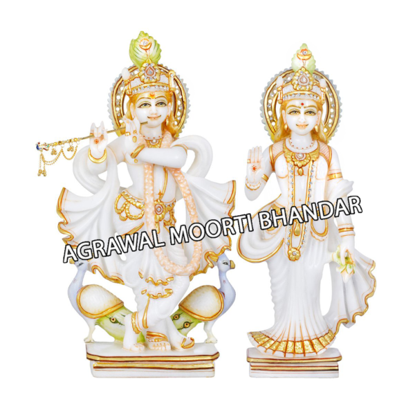 Gold Plated Radha Krishna - Agrawal moorti bhandar