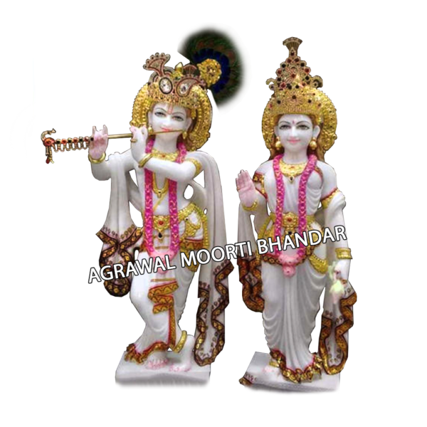 Beautiful Radha Krishna Marble Statues