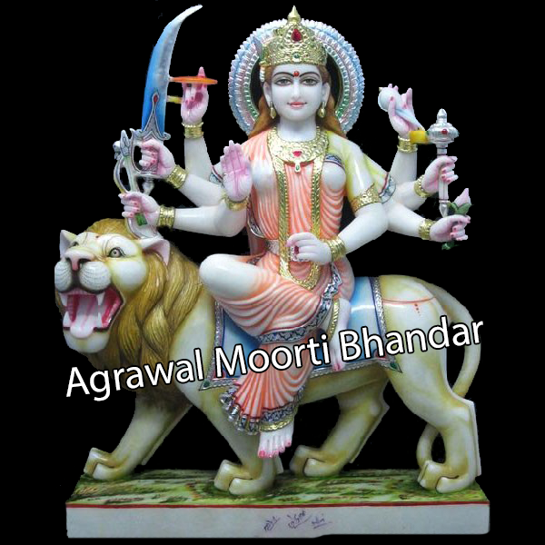 Goddess Durga Marble Statue