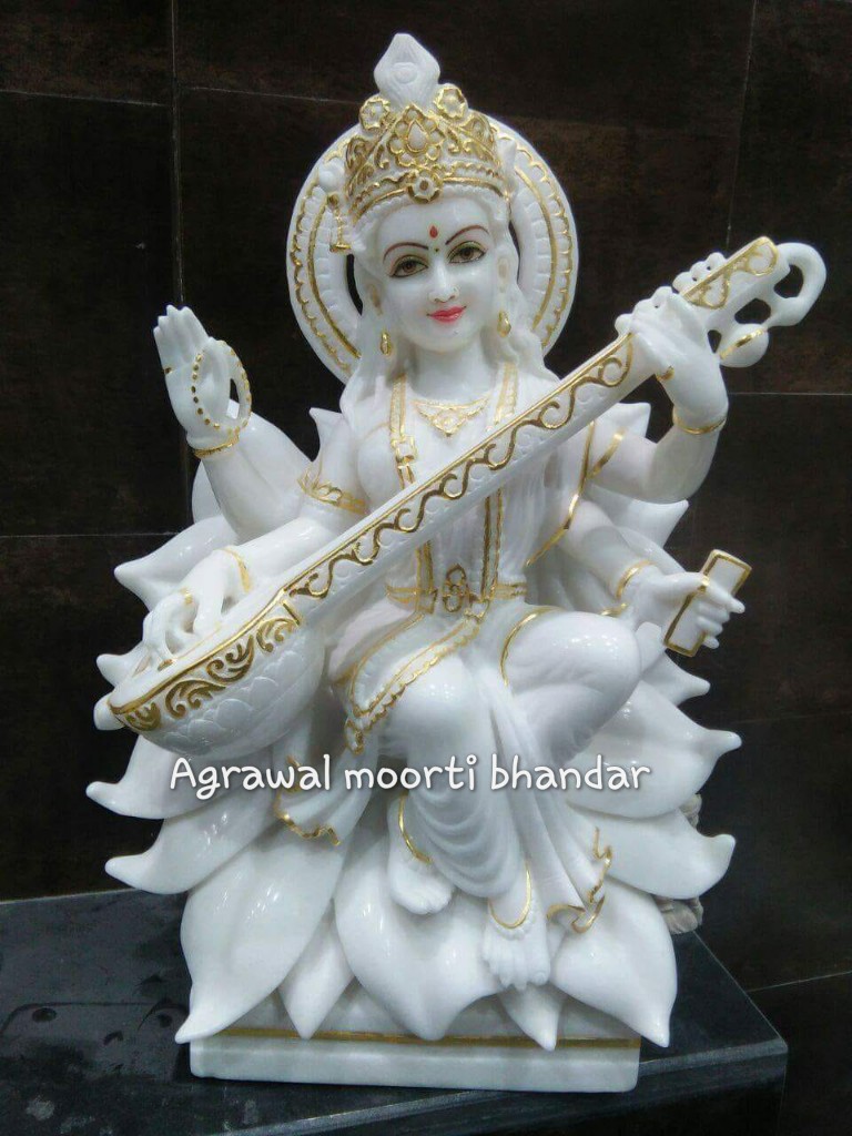 marble saraswati, saraswati statue , idol of saraswati, saraswati ...
